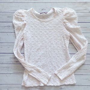Puff sleeve top cream L